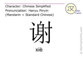 ādídásī shìnèi hé qiú xié|English translation of 谢 ( xie / xiè ) .